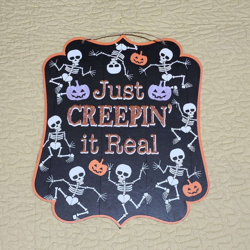 Greenbriar Halloween Just Creeping it Real hanging wall/door sign